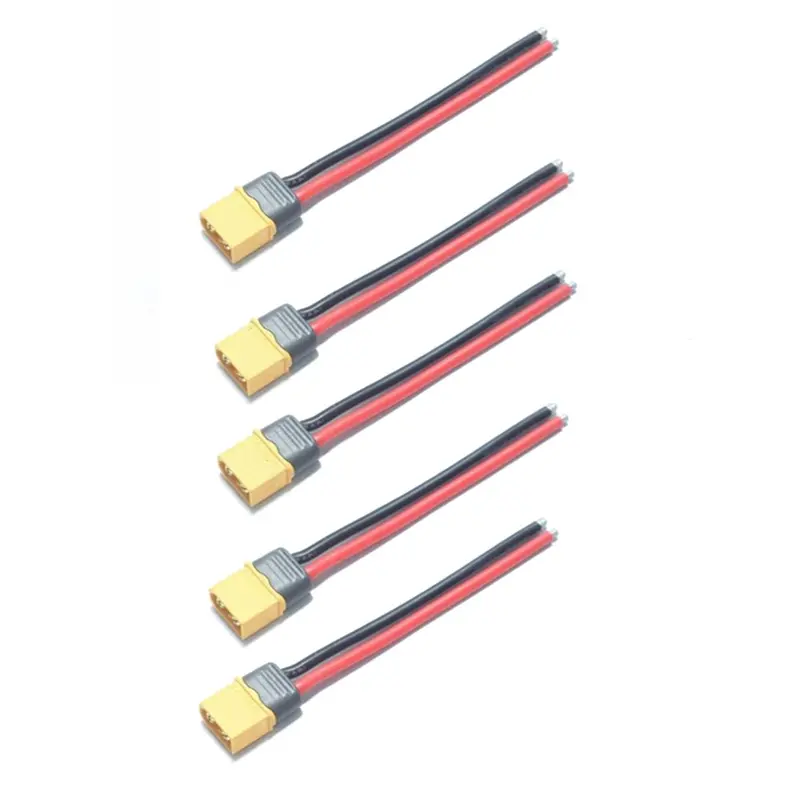 5Pcs Amass Xt60+ Male Plug Connector 14Awg 10Cm Power Cable Wire 1