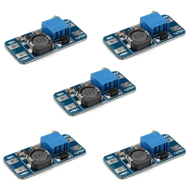 5Pcs Dc Boost Converter 2A Power Supply Module 2V-24V To 5V-28V Adjustable Regulator Board 1