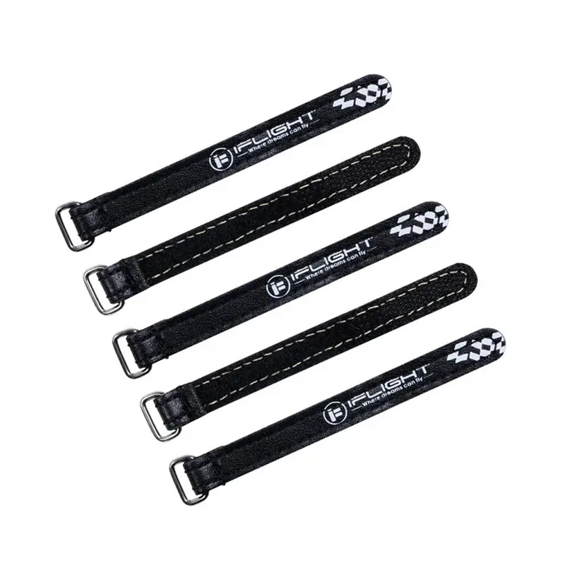 5Pcs Iflight 10X100mm 10X130mm Battery Strap Metal Buckle Patent Leather Black For Rc Lipo Battery 1