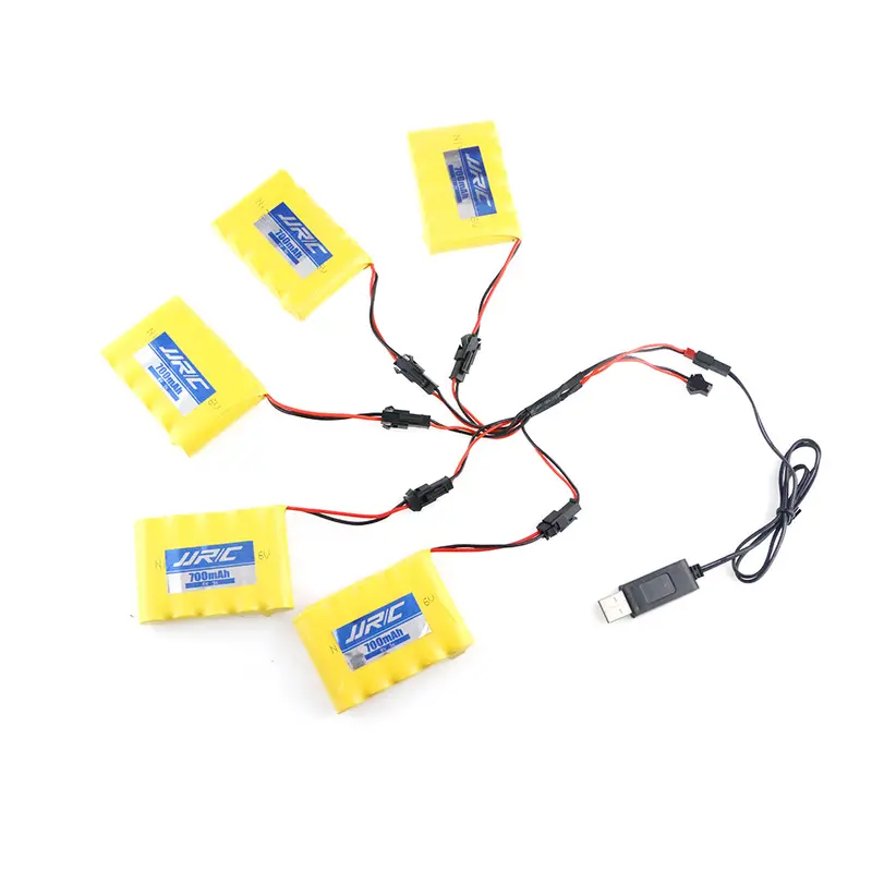 5Pcs Jjrc Q64 700Mah 5C 6V Lipo Battery W/ 1Pc Usb Line W/Dyx-0009 For Q63 Q64 Nb2803 Rc Car 1