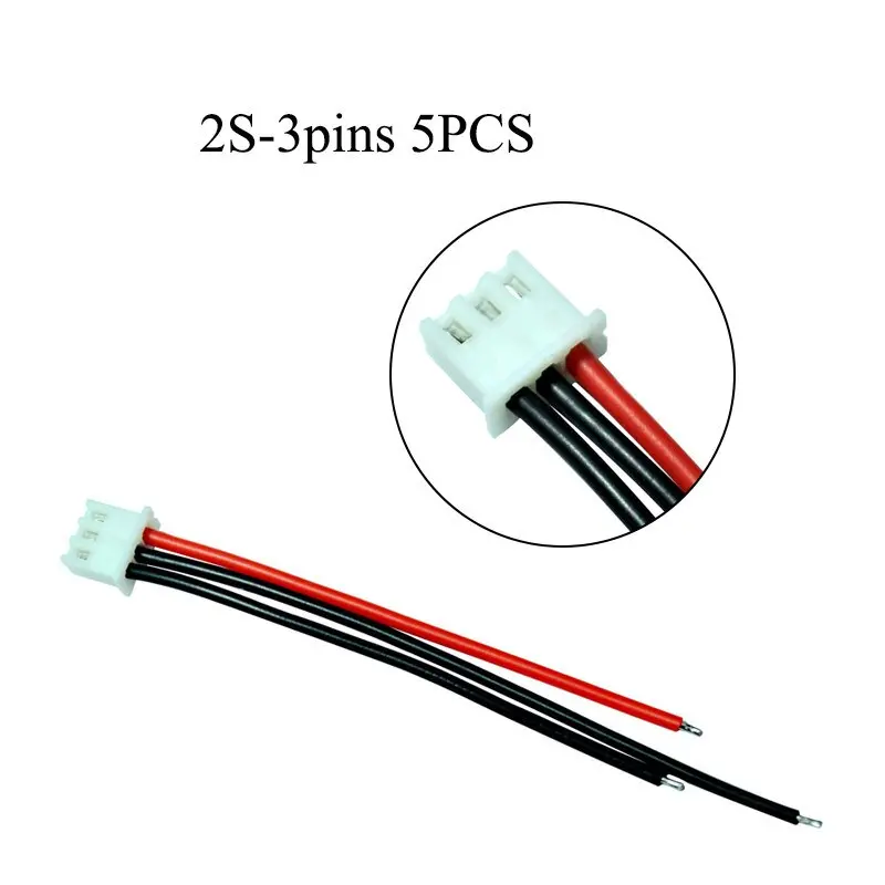 5Pcs Lipo 2S 3S 4S 5S 6S Battery Balancing Changer Wire Line Cable Jst-Xh Jst Xh Connector Adapter Plug 22Awg 100Mm 10Cm 5