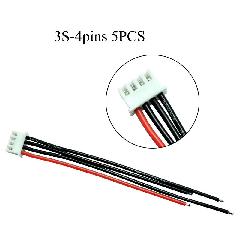 5Pcs Lipo 2S 3S 4S 5S 6S Battery Balancing Changer Wire Line Cable Jst-Xh Jst Xh Connector Adapter Plug 22Awg 100Mm 10Cm 6