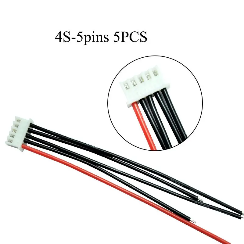 5Pcs Lipo 2S 3S 4S 5S 6S Battery Balancing Changer Wire Line Cable Jst-Xh Jst Xh Connector Adapter Plug 22Awg 100Mm 10Cm 7