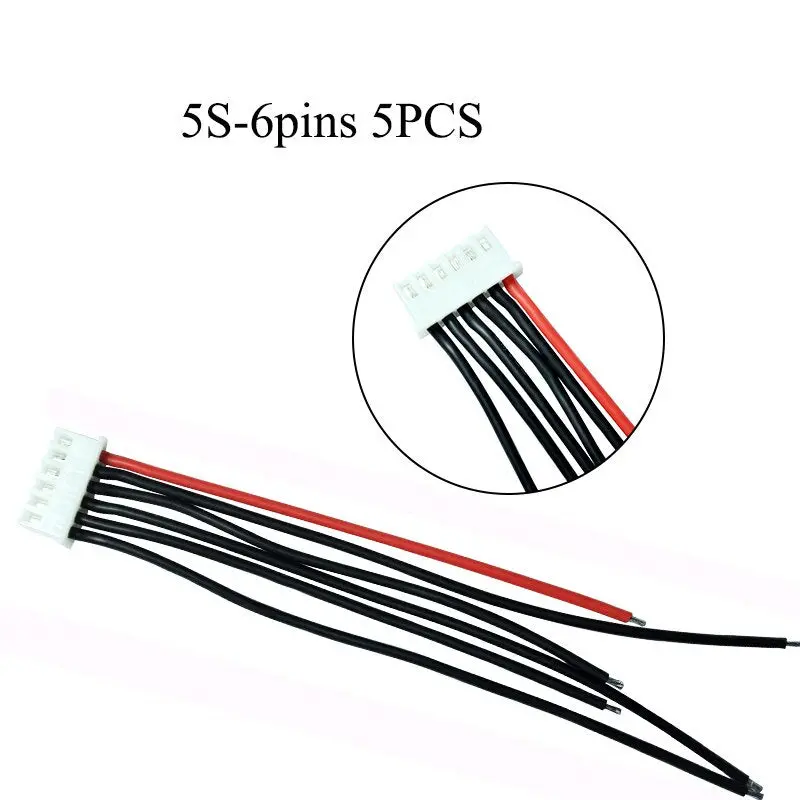 5Pcs Lipo 2S 3S 4S 5S 6S Battery Balancing Changer Wire Line Cable Jst-Xh Jst Xh Connector Adapter Plug 22Awg 100Mm 10Cm 8