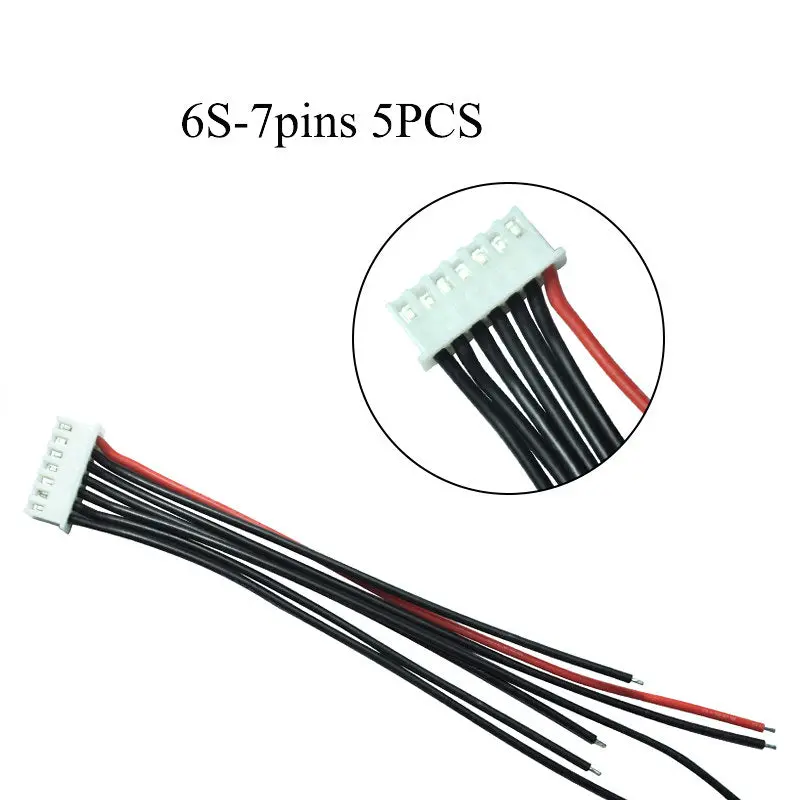5Pcs Lipo 2S 3S 4S 5S 6S Battery Balancing Changer Wire Line Cable Jst-Xh Jst Xh Connector Adapter Plug 22Awg 100Mm 10Cm 9