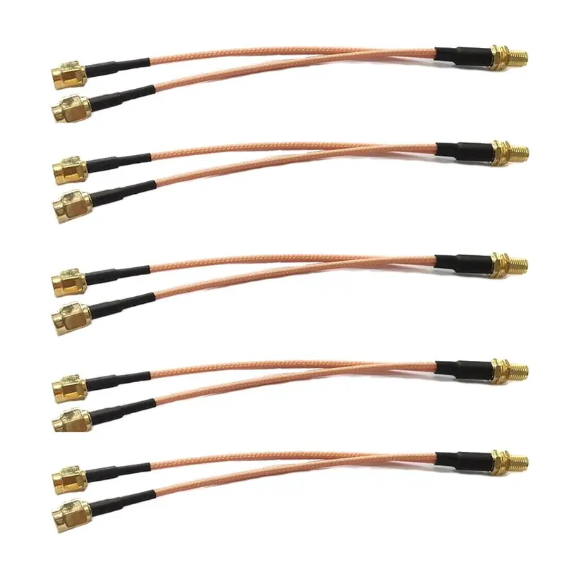 5Pcs Rg316 Sma Female To 2X Sma Male Plug Adapter Cable Y Cable Pigtail 15Cm For Rc Models 1