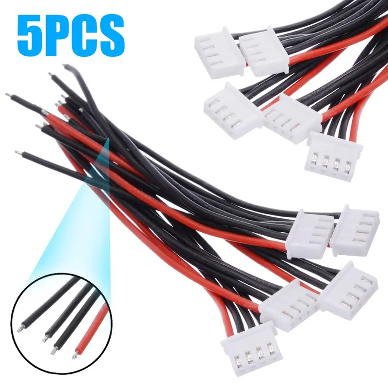 5Pcs/Set 2S 3S 4S 5S 6S Lipo Battery Balance Charger Silicone Cable Wire Jst-Xh Connector Balancer Cable 1