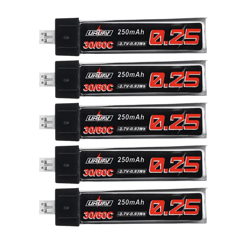 5Pcs Uruav 3.7V 250Mah 30C/60C 1S Lipo Battery Ph2.0 For Tiny Whoop Tiny6 6X 1