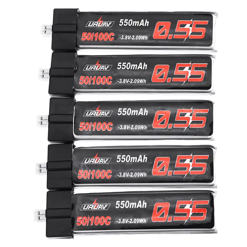 5Pcs Uruav 3.8V 550Mah 50/100C 1S Hv 4.35V Lipo Battery Ph2.0 Plug For Emax Tinyhawk Kingkong/Ldarc Tiny 1