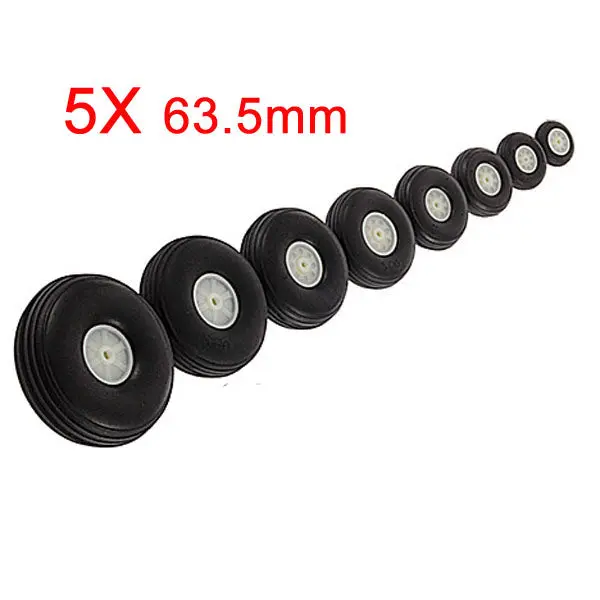 5X 63.5Mm Rubber Wheel For Rc Airplane And Diy Robot Tires 1