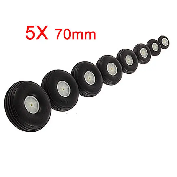 5X 70Mm Rubber Wheel For Rc Airplane And Diy Robot Tires 1