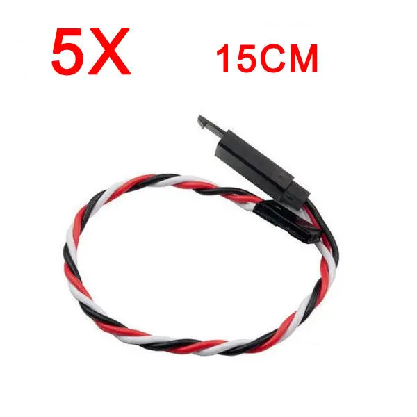5X Amass 60 Core 15Cm Anti-Off Servo Extension Wire Cable For Futaba 1