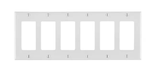 6-Gang Decora Wallplate White 1