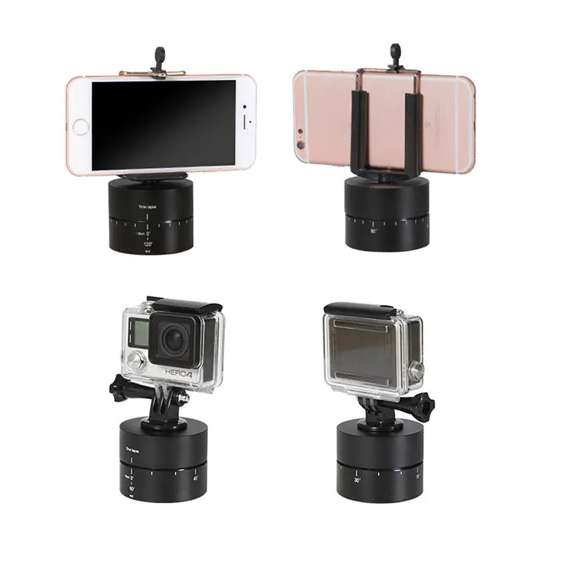 60 Minutes Time Lapse Shooting Stabilizer 360-Degree Automatic Rotation Photography Device 1/4 Inch Camera Mount Abs Gimbal For Gopro Xiaoyi Slr Smartphone Tripod 1