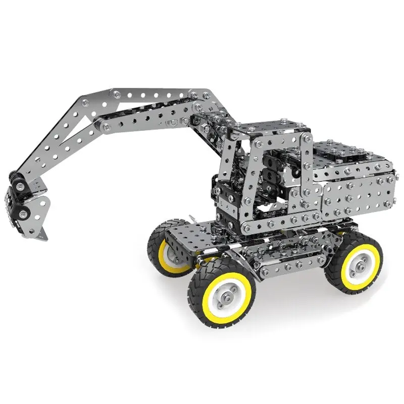 642Pcs Assembling Excavator Toy Set Kit Assembled Building Block Kit Toys 3D Self-Assembly Metal Model Kit Gift For Children And 1