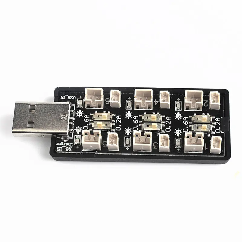 6Ch Usb To 3.7V 1S Lipo Battery Charging Adapter Board 1