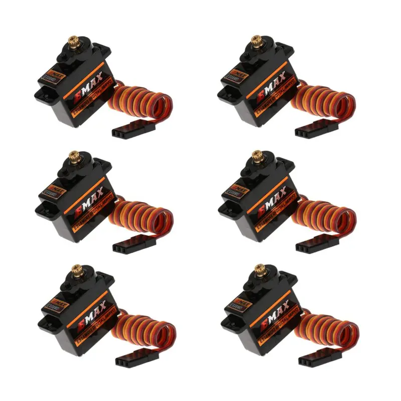 6Pcs Emax Es08mdii Metal Digital Micro Servo For Rc Airplane 1