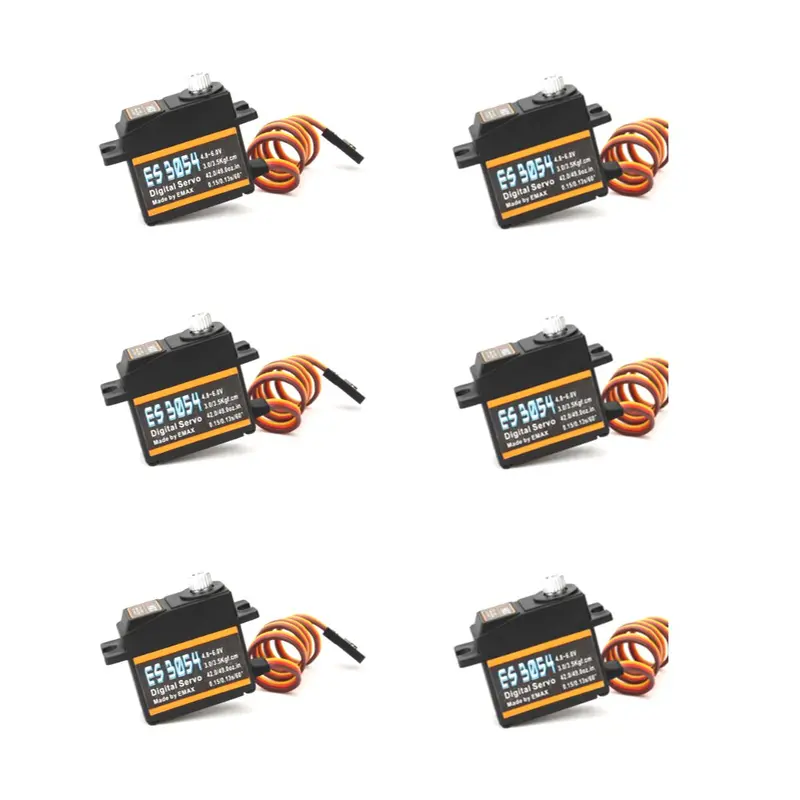 6Pcs Emax Es3054 17G 3.5Kg 0.13Sec Metal Gear Digital Servo For Rc Airplane (Es3154 Upgraded Version) 1