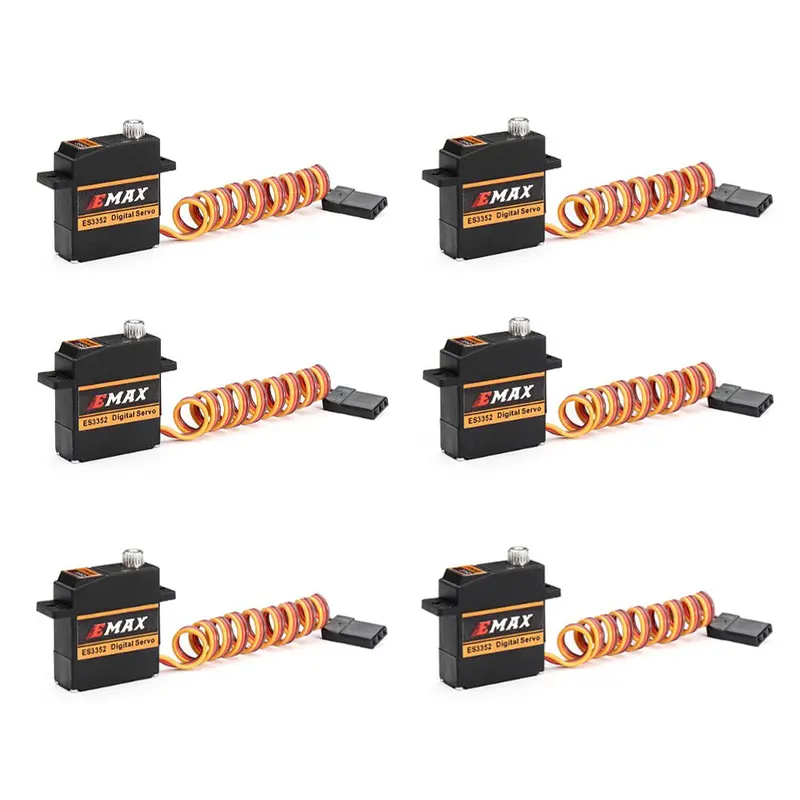 6Pcs Emax Es3352 12.4G Mini Metal Gear Digital Servo For Rc Airplane 1