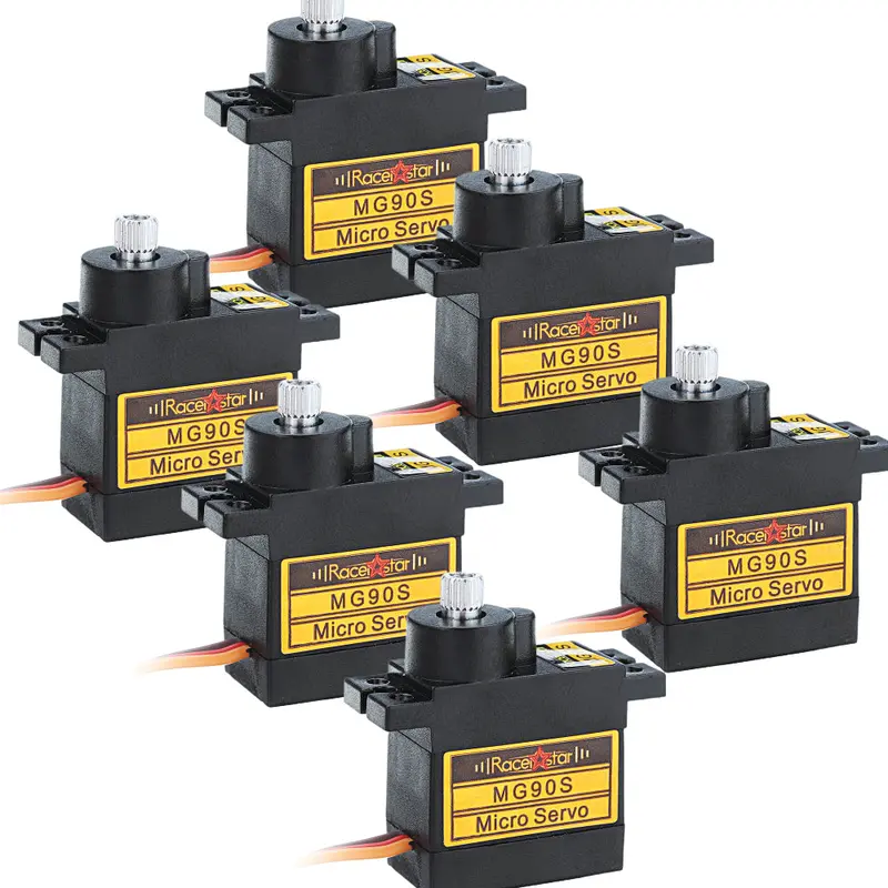 6Pcs Racerstar Mg90s 9G Micro Metal Gear Analog Servo For 450 Rc Helicopter Rc Car Boat Robot 1