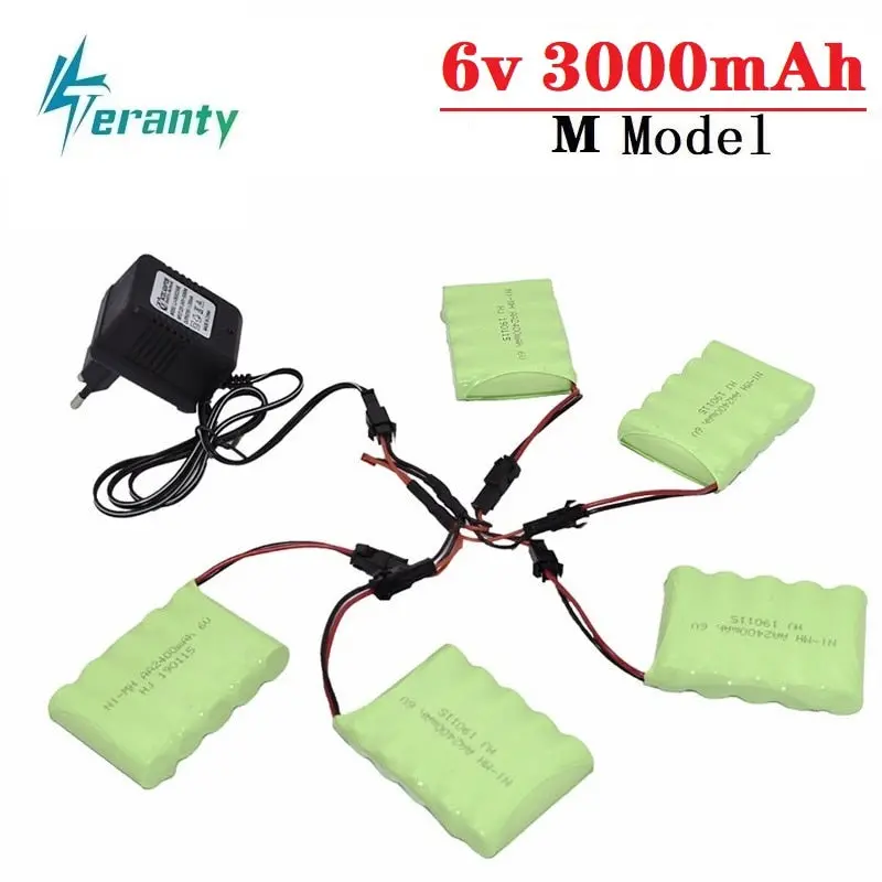 6V 3000Mah Battery And Charger For Rc Cars Robots Tanks Gun Boats 6V Nimh Battery Aa 2400Mah 6V Rechargeable Battery Pack 1