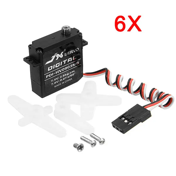 6X Jx Servo Pdi-Hv0903mg 9.4G High Torque Digital Standard Servo For Rc Model 1