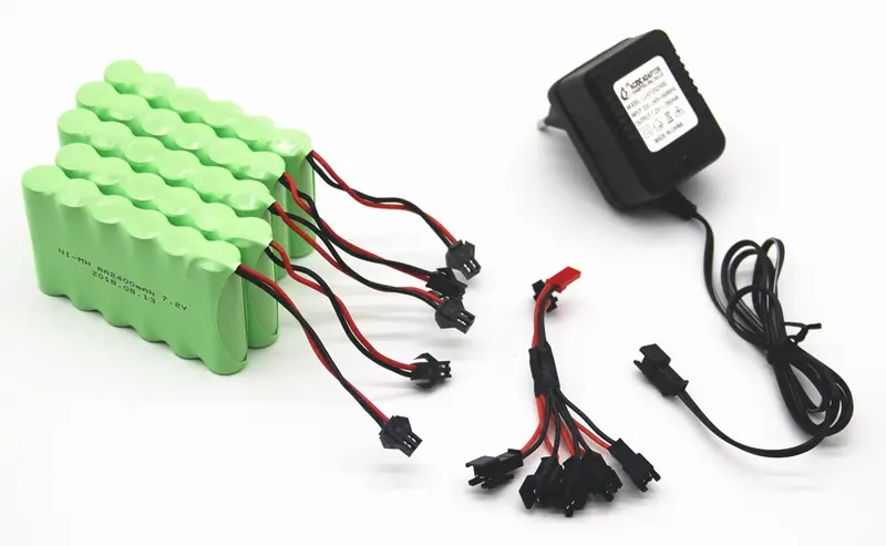 7.2V 2400Mah Aa Ni-Mh Battery With Charger High Capacity Electric Toy Battery Remote Car Ship Robot Rechargeable 7.2 V 2400 Mah 2