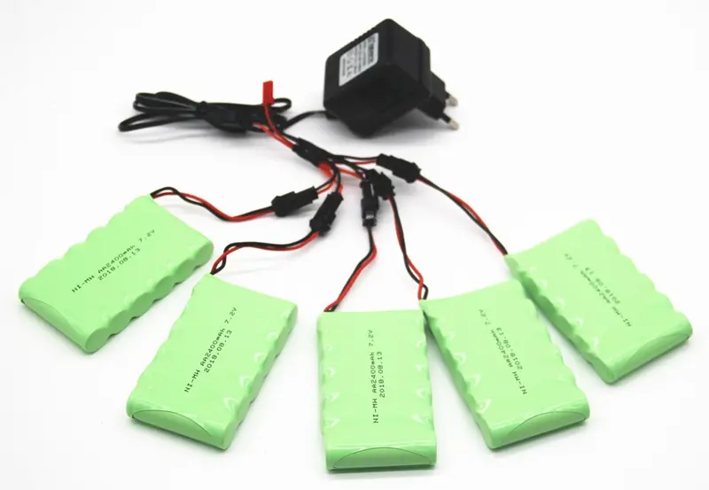 7.2V 2400Mah Aa Ni-Mh Battery With Charger High Capacity Electric Toy Battery Remote Car Ship Robot Rechargeable 7.2 V 2400 Mah 3