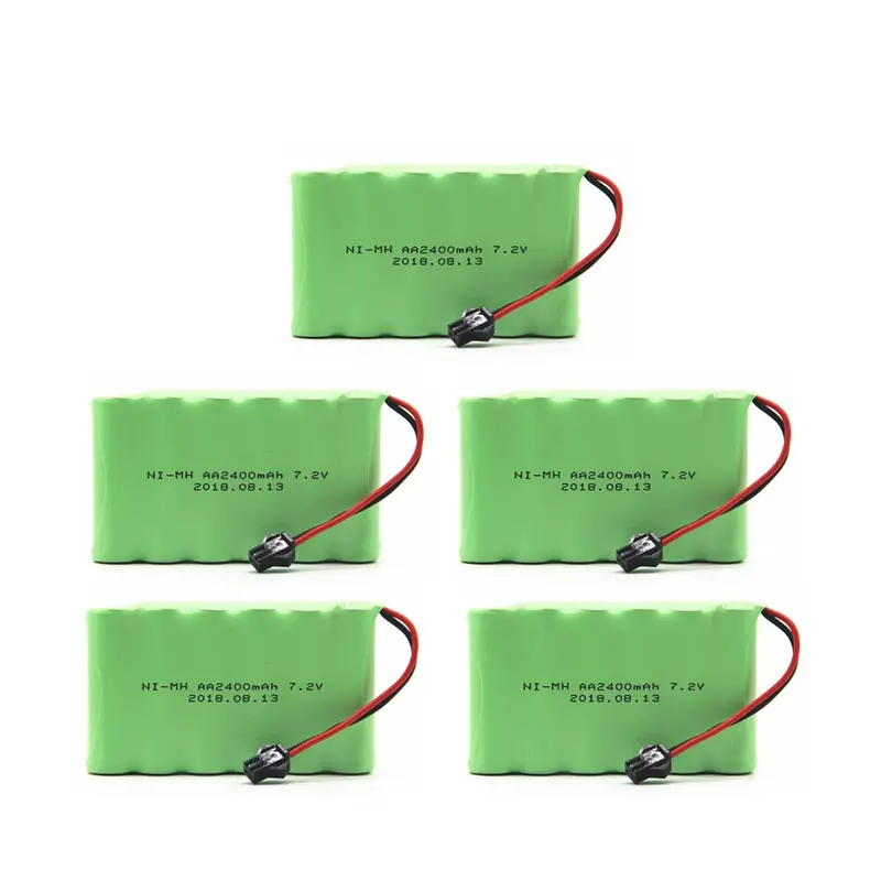 7.2V 2400Mah Aa Ni-Mh Battery With Charger High Capacity Electric Toy Battery Remote Car Ship Robot Rechargeable 7.2 V 2400 Mah 8