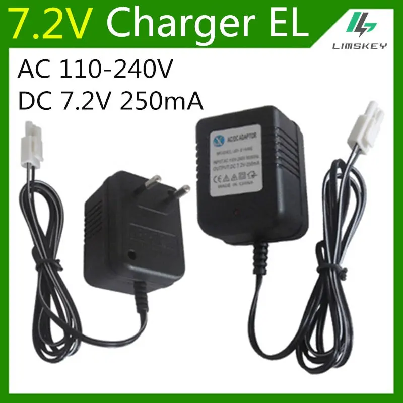 7.2V 250Ma Battery Charger For 7.2 V Aa Nicd And Nimh Battery Charger For Rc Toy Car El Plug Ac 110-240V Dc 7.2V 250Ma 1