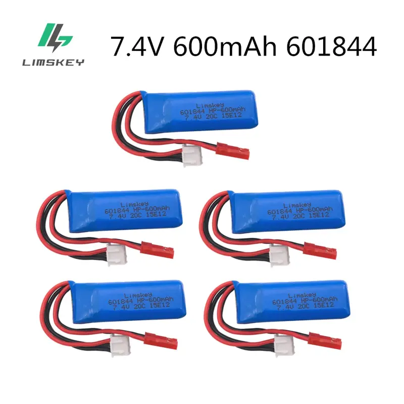 7.4V 600Mah 20C Lipo Battery For Wltoys K969 K979 K989 K999 P929 P939 Rc Car Parts 2S 7.4V Battery 5Pcs/Lots 1