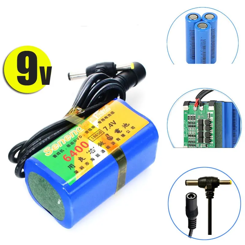7.4V 6400Mah Power Bank18650 Lipo Battery Pack 2S Dc 4.0Mm 5.5Mm Plug Security For Fpv Fatshark Aomway Skyzone Goggles 1