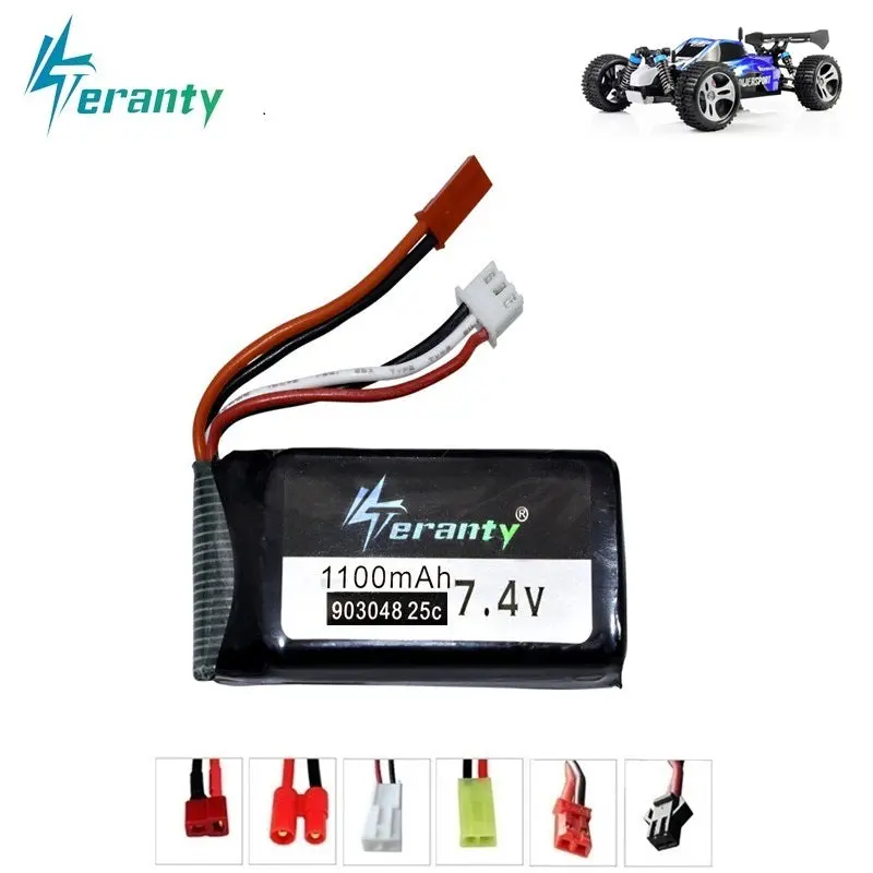 7.4V Lipo Battery For Wltoys V353 A949 A959 A969 A979 K929 7.4V 1100Mah 903048 Drone Battery For Remote Control Cars Helicopters 1