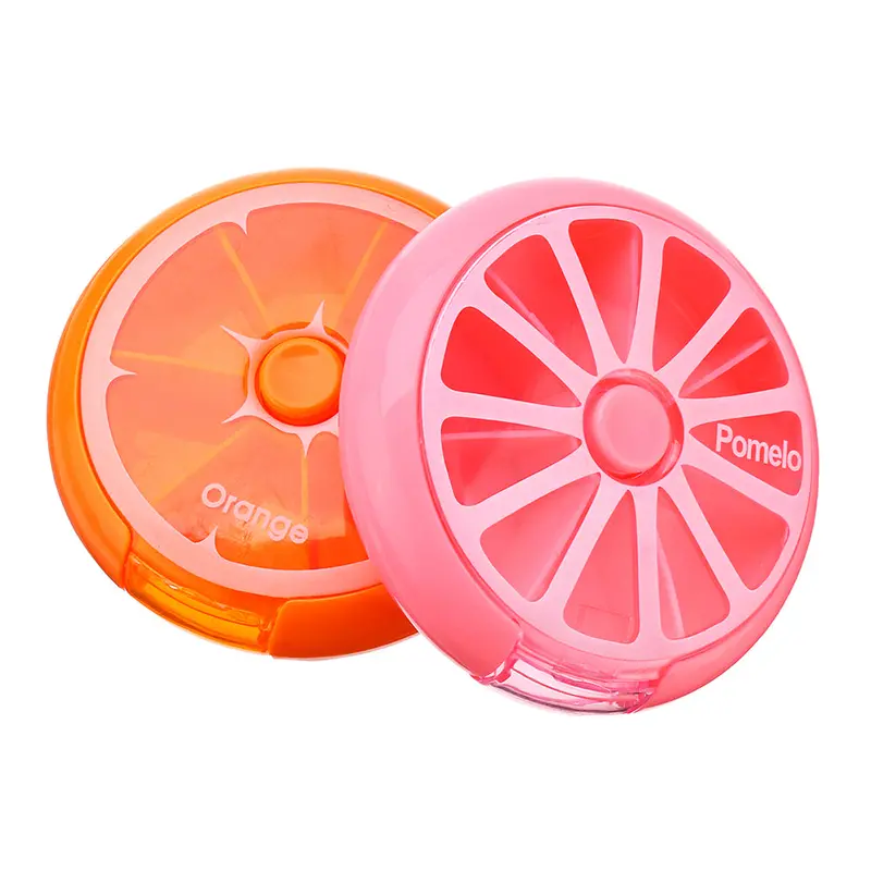 7 Slots Round Storage Tool Box Screw Nut Orange Pink Color Box 1