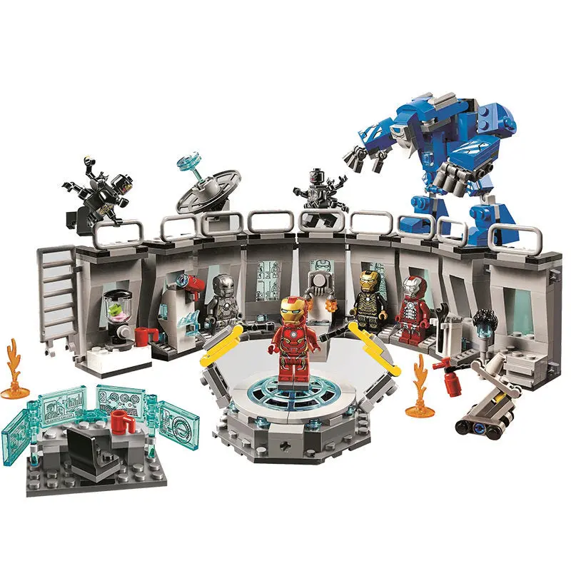 76125 76126 Marvel Avengers Endgame Iron Man Hall Of Armor Building Blocks Kit Bricks Classic Movie Model Compatible Assembled 1