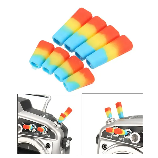 8 Pcs Slicone Transmitter Anti-Slipping Stick Switch Cap Sheath 1