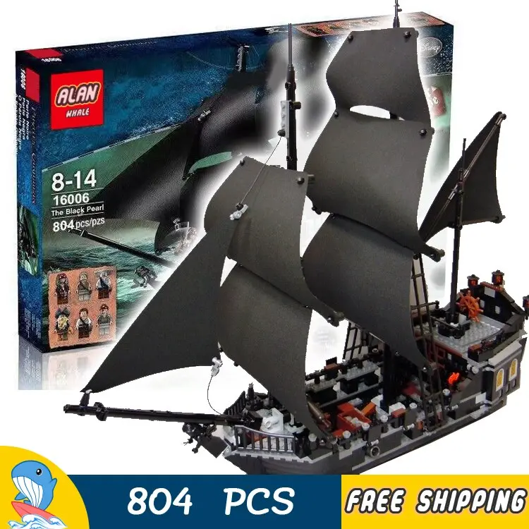 804Pcs Battle Ship Pirates Of The Caribbean Black Pearl Flagship 39009 Model Building Blocks Boy Toy Bricks Compatible With Lego 1