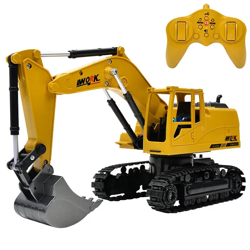 8Ch Simulation Toy Rc Excavator Toys With Musical And Light Children's Boys Rc Truck Beach Toys Rc Engineering Car Tractor 1