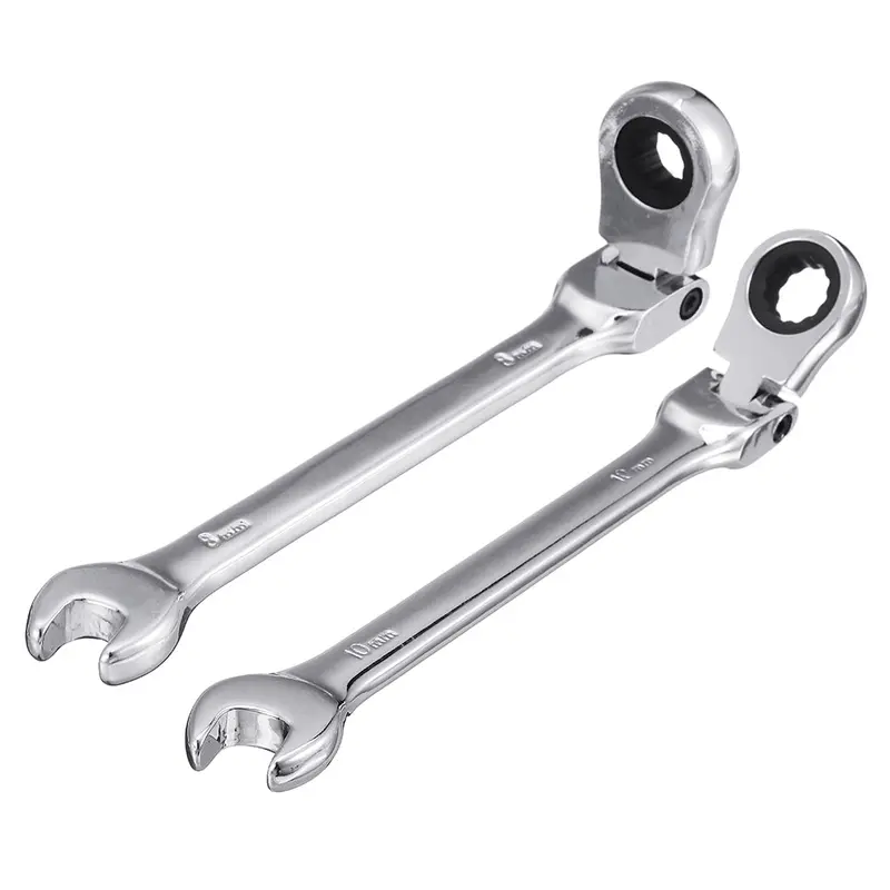 8Mm 10Mm Flexible Head Ratchet Spanner Combination Wrench Nut Tool 1