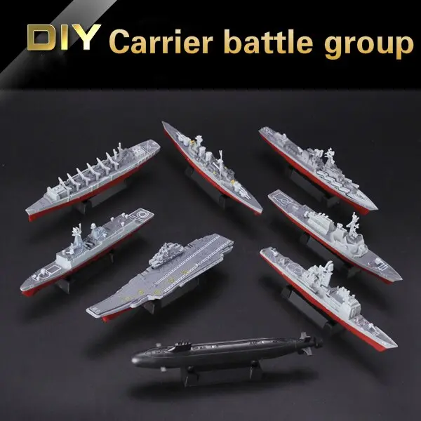 8Pcs/Lot 4D Model Assembled Ship Model 1/2000 Warships Aircraft Wwii Military Assembled Model Miniature Carrier Battle Group 1