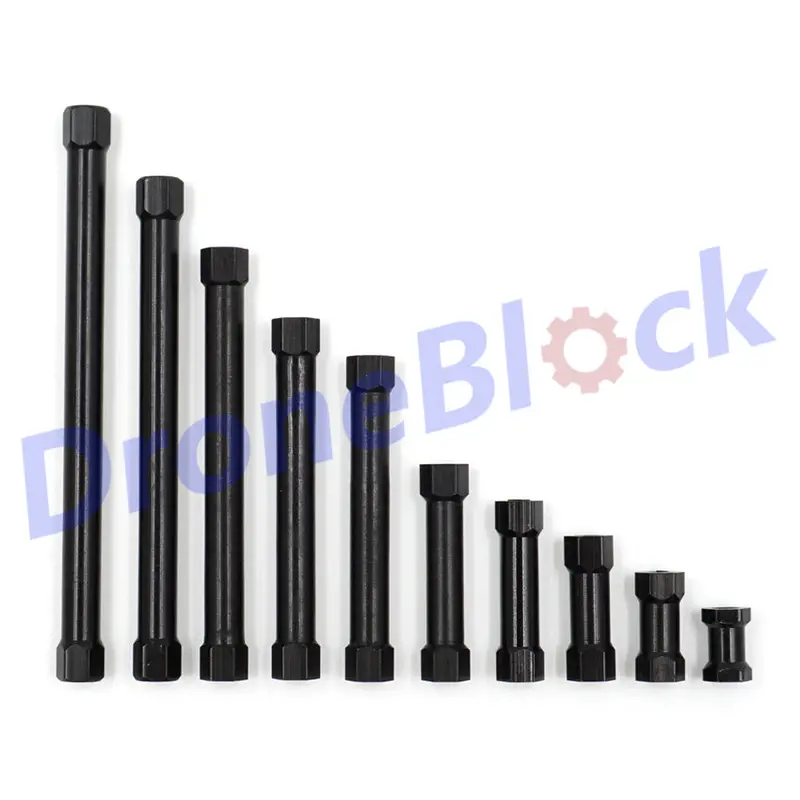 8Pcs M3 Aluminum Standoff Hex Spacer Column Black Round Section Lightweight Knurled Diy Fpv Quadcopter Drone Multirotor Rc 1
