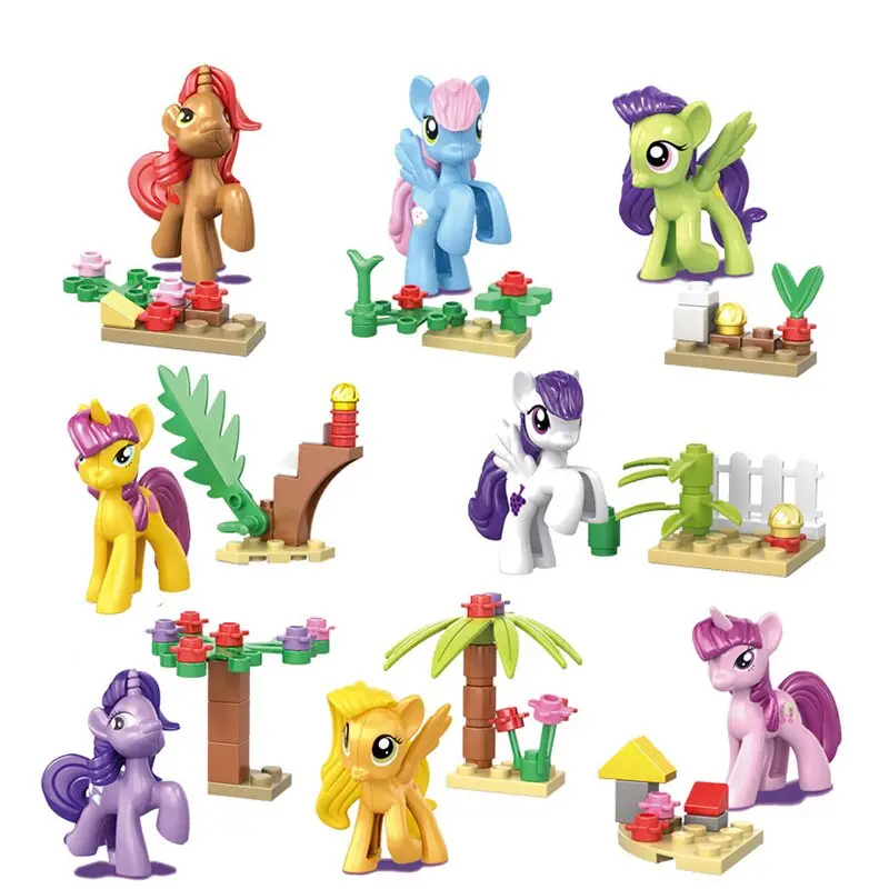 8Pcs Princess Girl Unicorn Assemble Model Building Blocks Figures Kits Bricks Kid Children Educational Toys Gift 1