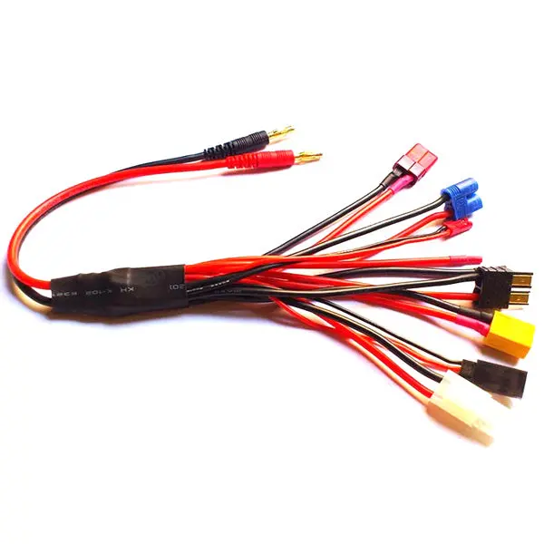 9 In 1 Multifunctional Charger 4.0Mm Banana Adapter Connector Plug T Tamiya Futaba Trx' Xt60 Ec3 Jst Wire 1