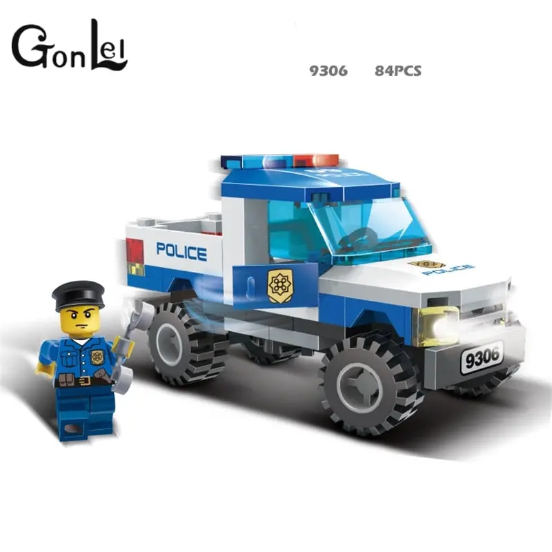 9306 Legoinglys Police Truck Blocks Toys For Children Model Building Kits Small Particles Assembled Truck Blocks Christmas Toys 1
