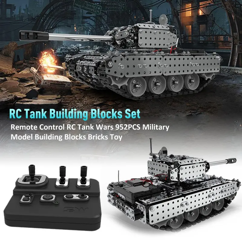 952Pcs Remote Control Rc Tank Wars Military Model Building Blocks Bricks Toy Remote Control Tank Rc Toy For Kids Gift 1