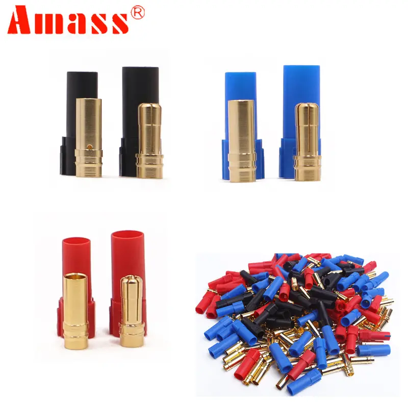 9Pairs/Lot Amass Xt150 Connector Adapter Male Female Plug 6Mm Gold Banana Bullet Plug 1