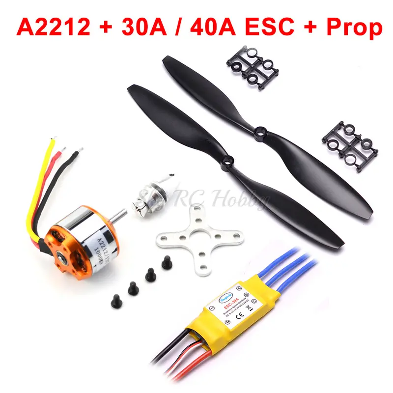 A2212 2212 1000Kv 1400Kv Brushless Outrunner Motor 30A / 40A Brushless Esc For Diy Rc Aircraft Quadcopter Hexacopter Multirotor 1