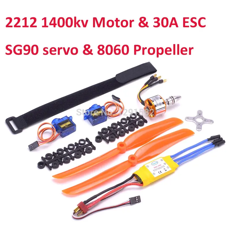 A2212 2212 1400Kv Brushless Motor 30A Esc Motor Mount 8060 Propeller Sg90 9G Micro Servo Set For Rc Fixed Wing Plane Helicopter 1