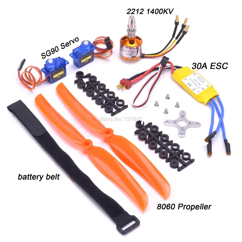 A2212 2212 1400Kv Brushless Motor 30A Esc Motor Sg90 9G Micro Servo 8060 Propeller For Rc Fixed Wing Plane Helicopter 1