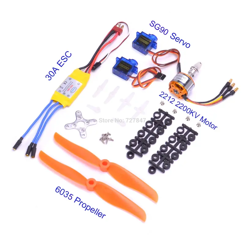 A2212 2212 2200Kv / 1400Kv Brushless Motor 30A / 40A / 40A Blheli Esc Sg90 9G Micro Servo For Rc Fixed Wing Plane Helicopter 1